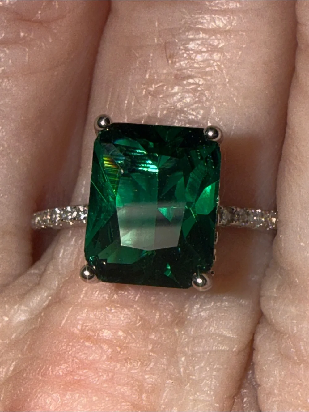 4 CT UGI CERTIFIED Emerald Green Solitaire 925 Sterling Silver NEW